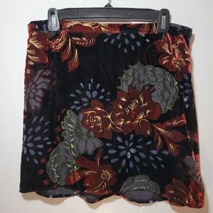 Band of Gypsies Black floral mini A line skirt Size Med